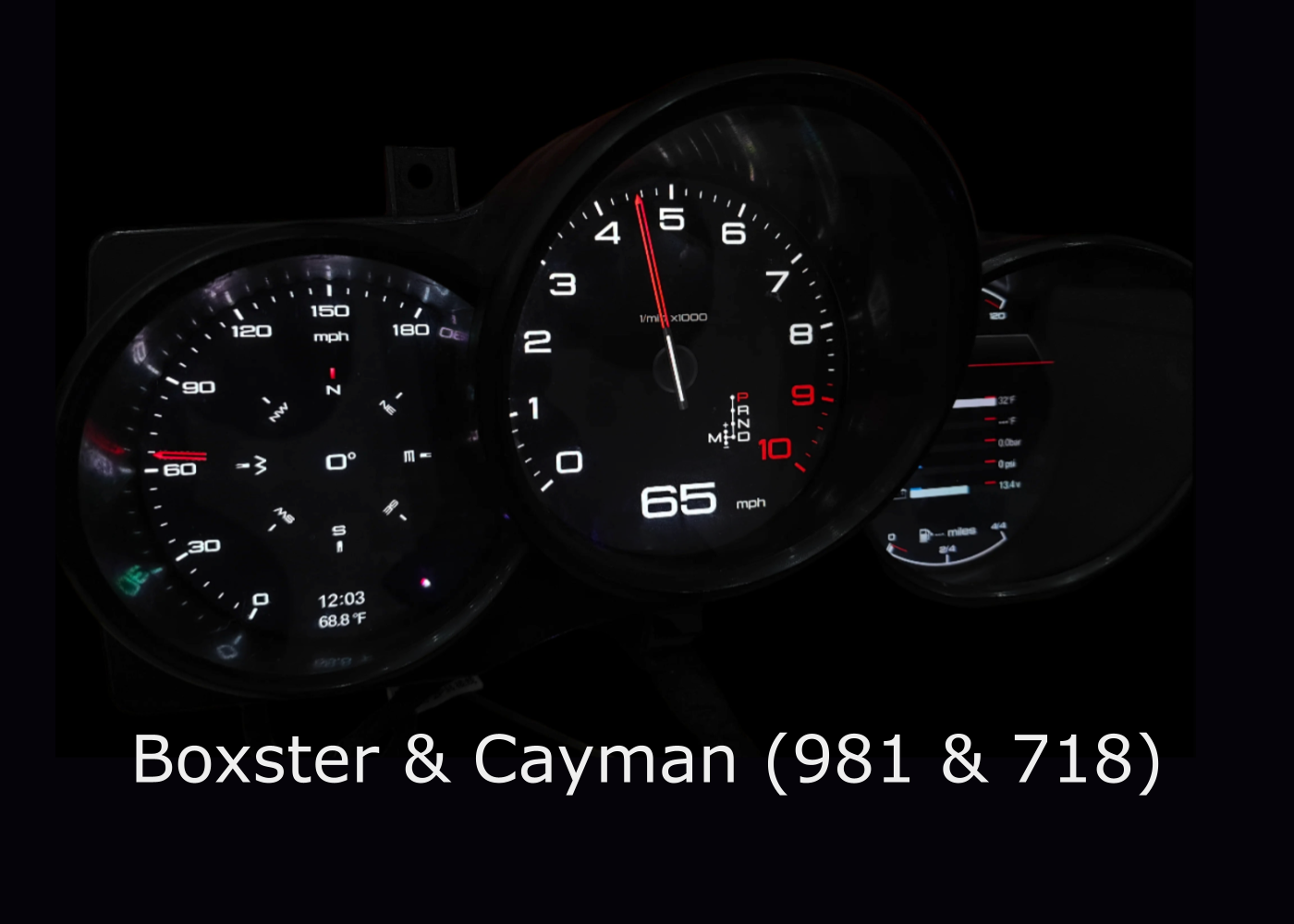 Digital Instrument Cluster for Porsche Boxster & Cayman 981 & 718 generation (2014-2025)